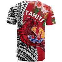 Tahiti Islands T Shirt Polynesian Shark Mix Tropical Flowers LT14 Kid Red - Polynesian Pride