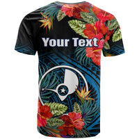 Custom Yap State T Shirt FSM Hibiscus Flowers Mix Polynesian LT14 - Polynesian Pride
