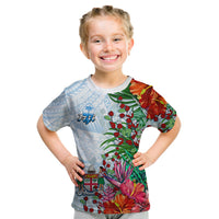 Fiji T Shirt KID Proud Fijian Tapa mix Tagimoucia Flowers LT13 Youth XL Size14 - Polynesian Pride
