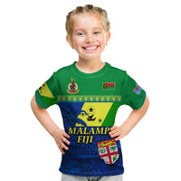 (Custom Personalised) Malampa Fiji Day T Shirt KID Vanuatu Polynesia mix Flowers LT13 - Polynesian Pride