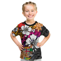 Fiji Tie Dye T Shirt KID Polynesian Tribal Creative Tropical Flowers LT13 - Polynesian Pride
