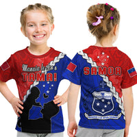 Happy Samoan Fathers Day T Shirt Hibiscus Mix Polynesian Pattern LT14 Kid Red - Polynesian Pride