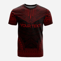 Tokelau Custom T Shirt Tokelau Flag Polynesian Chief Tattoo Red Version - Polynesian Pride
