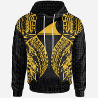 Tokelau Hoodie Polynesian Lion Head Gold Style Unisex Gold - Polynesian Pride