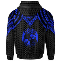 Tonga Hoodie Polynesian Armor Style Blue - Polynesian Pride