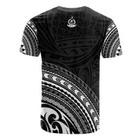 Vanuatu All Over T Shirt Vanuatuan Coat of Arms Polynesian Tribal Black Version - Polynesian Pride