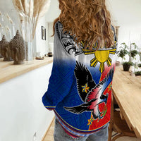 Custom Personalised Philippines Women Casual Shirt Polynesian Filipino Pattern With Eagle LT14 - Polynesian Pride