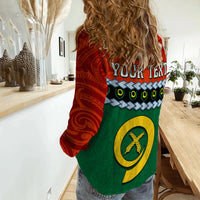 (Custom Personalised) Penama Province Women Casual Shirt Vanuatu Pig Tusk Polynesian Flag Style LT14 - Polynesian Pride