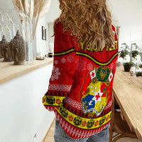 (Custom Personalised) Tonga Christmas Women Casual Shirt Tongan Ngatu Kilisimasi Fiefia LT14 - Polynesian Pride