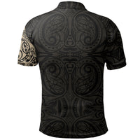 Maori Polo Shirt, Maori Warrior Tattoo Golf Shirts Tan Customized - Polynesian Pride