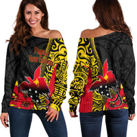 Papua New Guinea Women Off Shoulder Sweater Vibe Style LT6 - Polynesian Pride