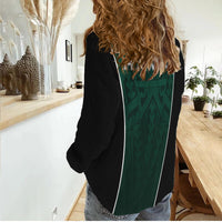 Hawaii Volleyball Green Warrior Women Casual Shirt - LT2 - Polynesian Pride