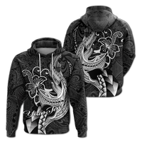 Custom Polynesian Shark Tattoo Hawaii Tribal Hoodie LT12 Hoodie Black - Polynesian Pride