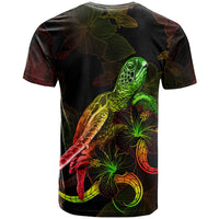 Yap Polynesian T Shirt Turtle With Blooming Hibiscus Reggae - Polynesian Pride