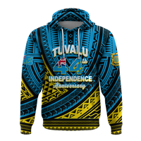 Custom Tuvalu Hoodie 44th Independence Anniversary Tribal Pattern LT12 - Polynesian Pride