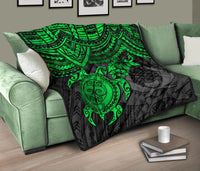 Pohnpei Polynesian Premium Quilt - Polynesian Green Turtle - Polynesian Pride