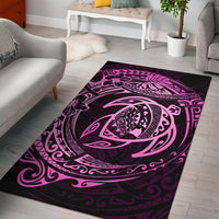 Hawaiian Map Turtle Polynesian Circle Rug AH Rug Pink - Polynesian Pride