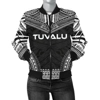 Tuvalu Polynesian Chief Women'S Bomber Jacket - Black Version Black - Polynesian Pride