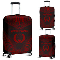 Pohnpei Polynesian Chief Luggage Cover - Red Version Red - Polynesian Pride