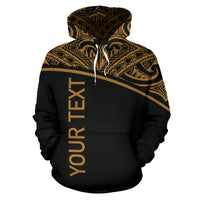 Tuvalu Polynesian Custom Hoodie Curve Gold - Polynesian Pride