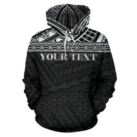 Hawaii All Over Custom Hoodie Polynesian Black Hoodie - Polynesian Pride
