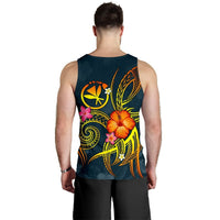 Polynesian Hawaii Men's Tank Top - Legend of Kanaka Maoli (Blue) - Polynesian Pride
