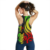 Yap Micronesian Women Racerback Tank - Reggae Tentacle Turtle - Polynesian Pride