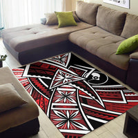 Yap Area Rug - Tribal Flower Special Pattern Red Color - Polynesian Pride