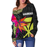 Hawaii Shoulder Sweater - Hibiscus Polynesian Pattern - Polynesian Pride