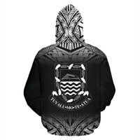 Tuvalu All Over Zip up Hoodie Fog Black Style - Polynesian Pride