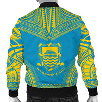 Tuvalu Flag Polynesian Chief Men's Bomber Jacket - Polynesian Pride