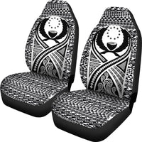 Pohnpei Car Seat Cover - Pohnpei Flag Polynesian Tattoo Black - Polynesian Pride