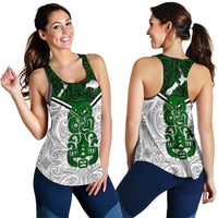 Combo Racerback Tank and Legging New Zealand Maori Rugby Pride Version - White - Polynesian Pride