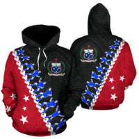 Samoa Rugby Hoodie Samoa Coat of Arms Siva Tau Unisex Black - Polynesian Pride