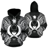 Pohnpei Polynesian ll Over Hoodie Map Black Unisex Black - Polynesian Pride