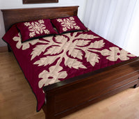 Hawaiian Quilt Bed Set Royal Pattern - Pink - B2 Style - Polynesian Pride
