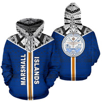 Marshall Islands Zip Hoodie Marshall Islands Seal A6 Unisex Blue - Polynesian Pride