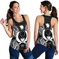 Pohnpei Polynesian Women Tank Top Map Black - Polynesian Pride