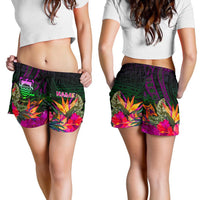 Tuvalu Personalised Women's Shorts - Summer Hibiscus - Polynesian Pride