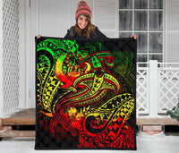 Pohnpei Premium Quilt - Reggae Shark Polynesian Tattoo - Polynesian Pride