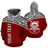 Tuvalu Polynesian Custom Hoodie Curve Red Unisex Red - Polynesian Pride