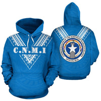 Northern Mariana Islands All Over Hoodie Polynesian Style Unisex White - Polynesian Pride