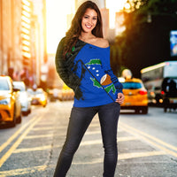 Pohnpei Women's Off Shoulder Sweater A7 - Polynesian Pride