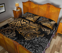 American Samoa Polynesian Quilt Bed Set - American Samoa Gold Seal Turtle - Polynesian Pride
