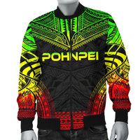 Pohnpei Polynesian Chief Men's Bomber Jacket - Reggae Version - Polynesian Pride