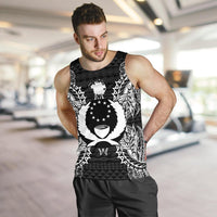 Pohnpei Polynesian Men Tank Top Map Black - Polynesian Pride