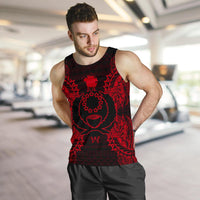 Pohnpei Polynesian Men Tank Top Map Red - Polynesian Pride