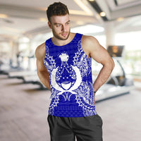 Pohnpei Polynesian Men Tank Top Map Blue - Polynesian Pride