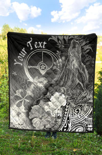 Custom Personalised Yap Premium Quilt - Humpback Whale with Tropical Flowers (White) - Polynesian Pride