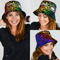 Samoa Bucket Hat - Rainbow Polynesian Pattern - Polynesian Pride